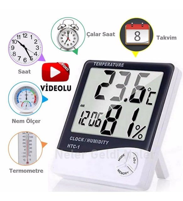 Dijital oda Termometresi Sıcaklık Ve Nem Ölçer Masa Saati Alarm
