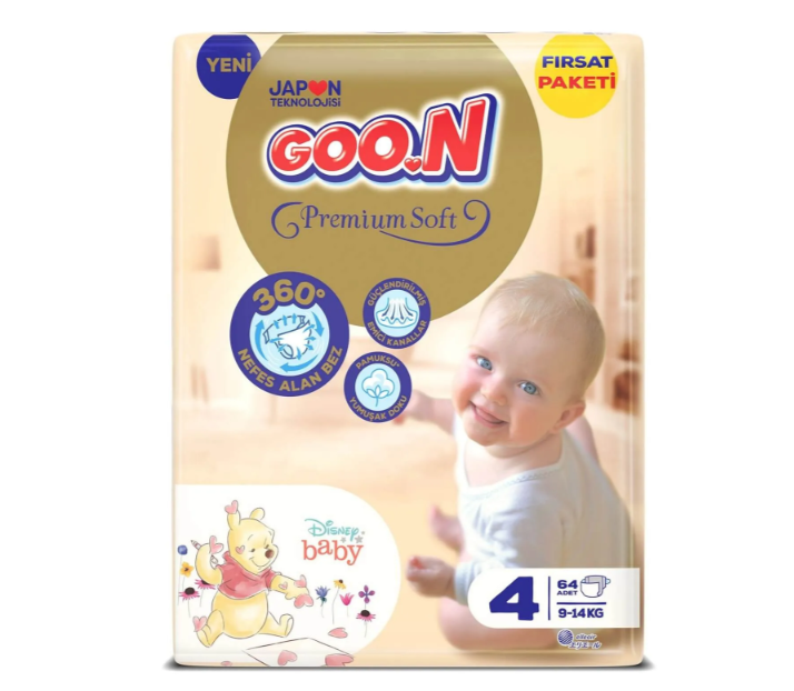 Goon Premium Fırsat Paketi Bebek Bezi Jumbo 4 (Maxi) Beden-64 Adet