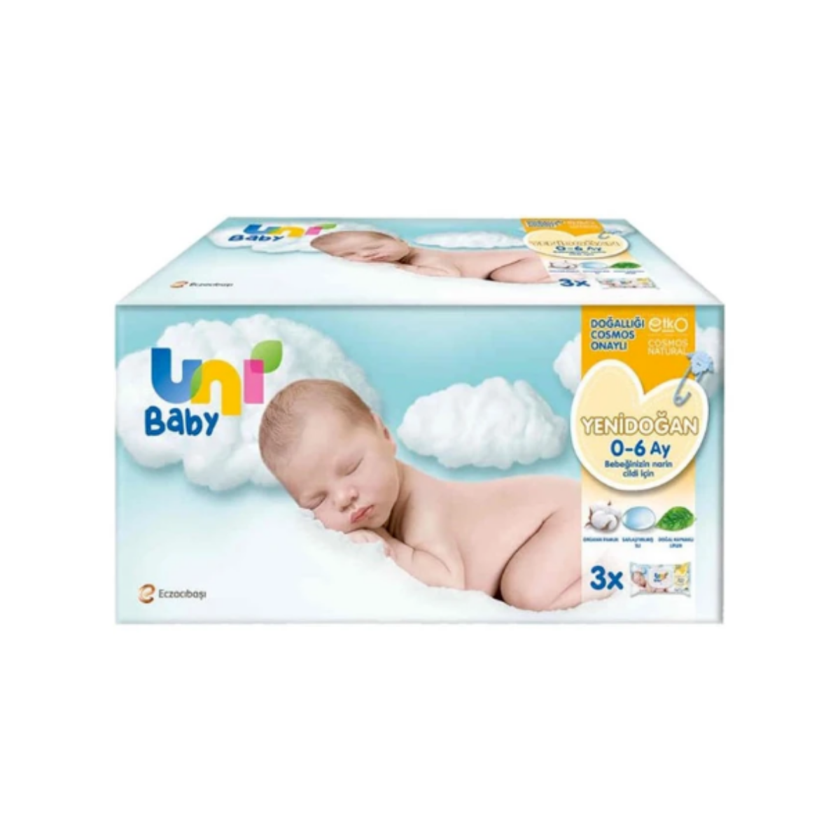 Uni Baby Yenidoğan Islak Mendil 3X40