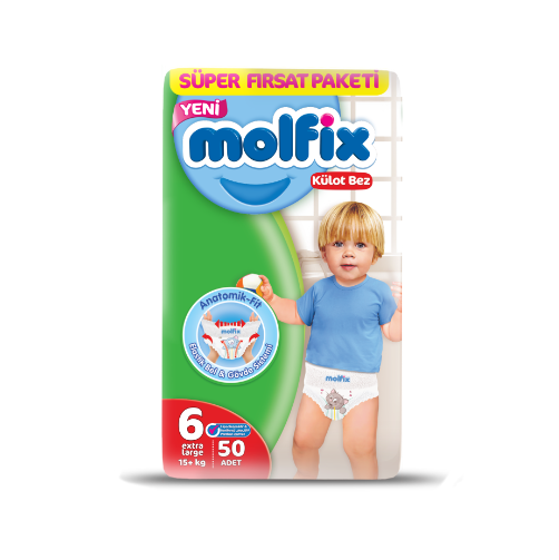 Molfix Süper Fırsat Paketi Külot Bebek Bezi 6 (XL) Beden-50 Adet