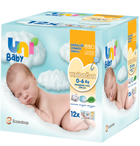 Uni Baby Yenidoğan Islak Mendil 12'li Paket
