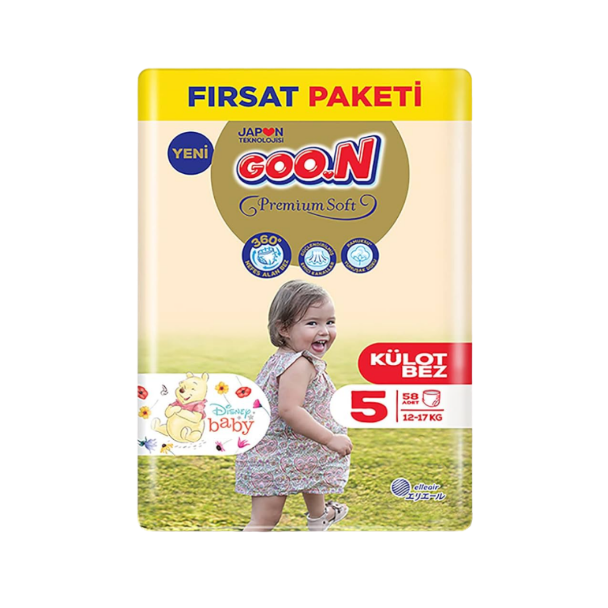 Goon Premium Fırsat Paketi Bebek Bezi Jumbo 5 (Junıor) Beden-58 Adet