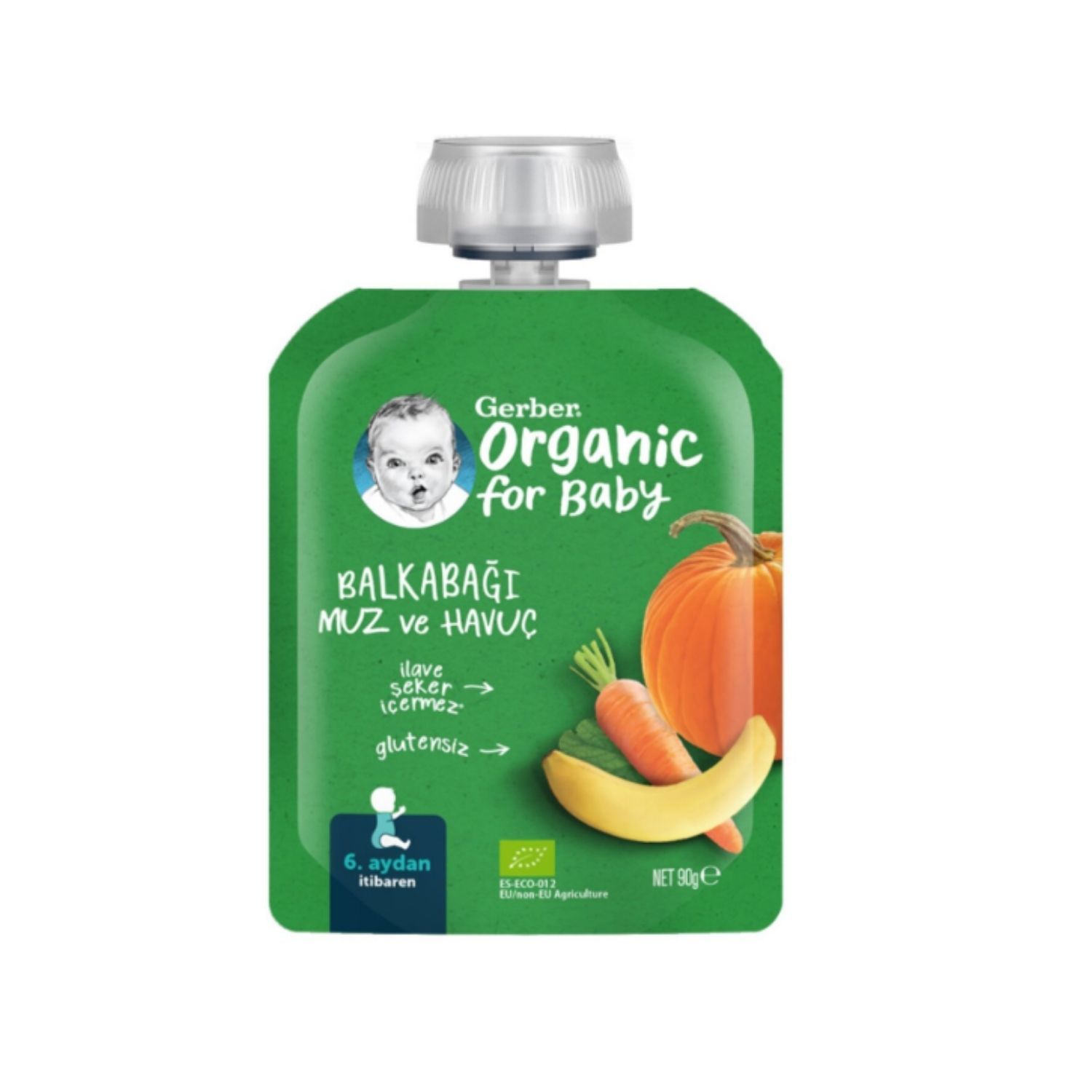 Gerber Organik Muzlu Havuçlu Bal Kabağı Püresi 90g