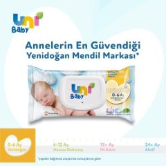 Uni Baby Yenidoğan Islak Pamuk Mendil 40'lı