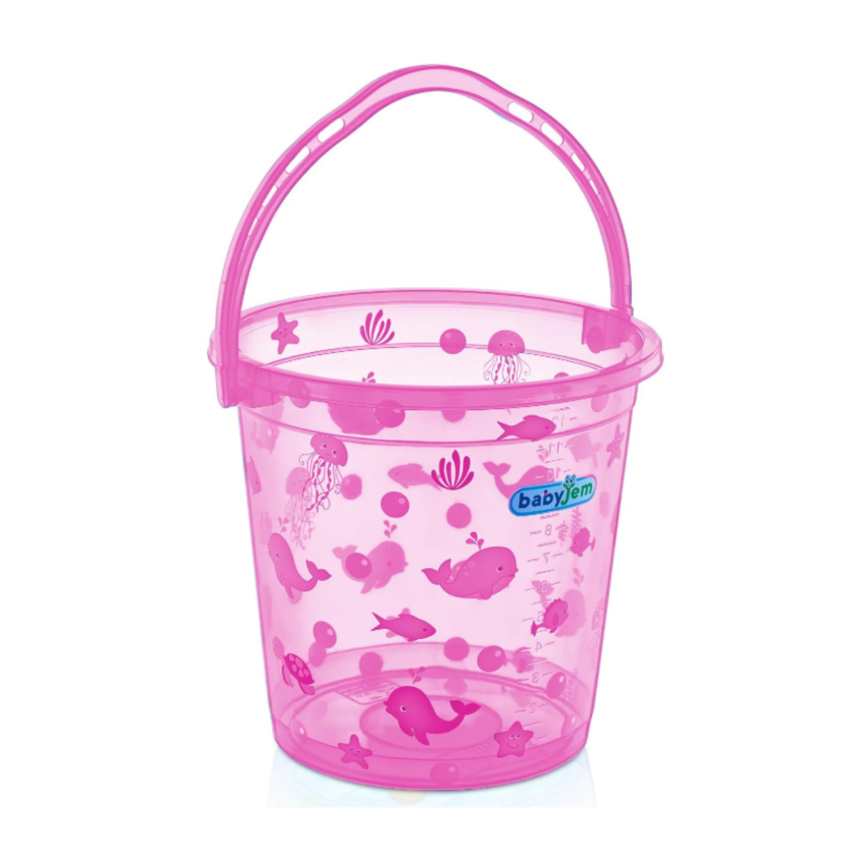 Babyjem Bebek Banyo Kovası Şeffaf Desenli Pembe