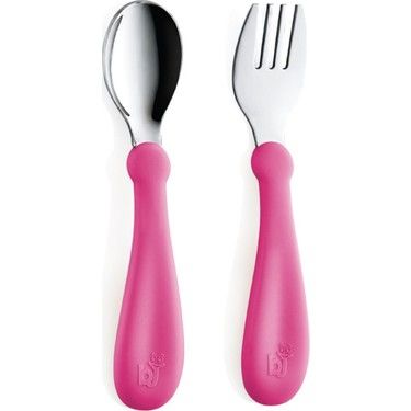 Babyjem Paslanmaz Çelik Çatal Kaşık Seti Pembe