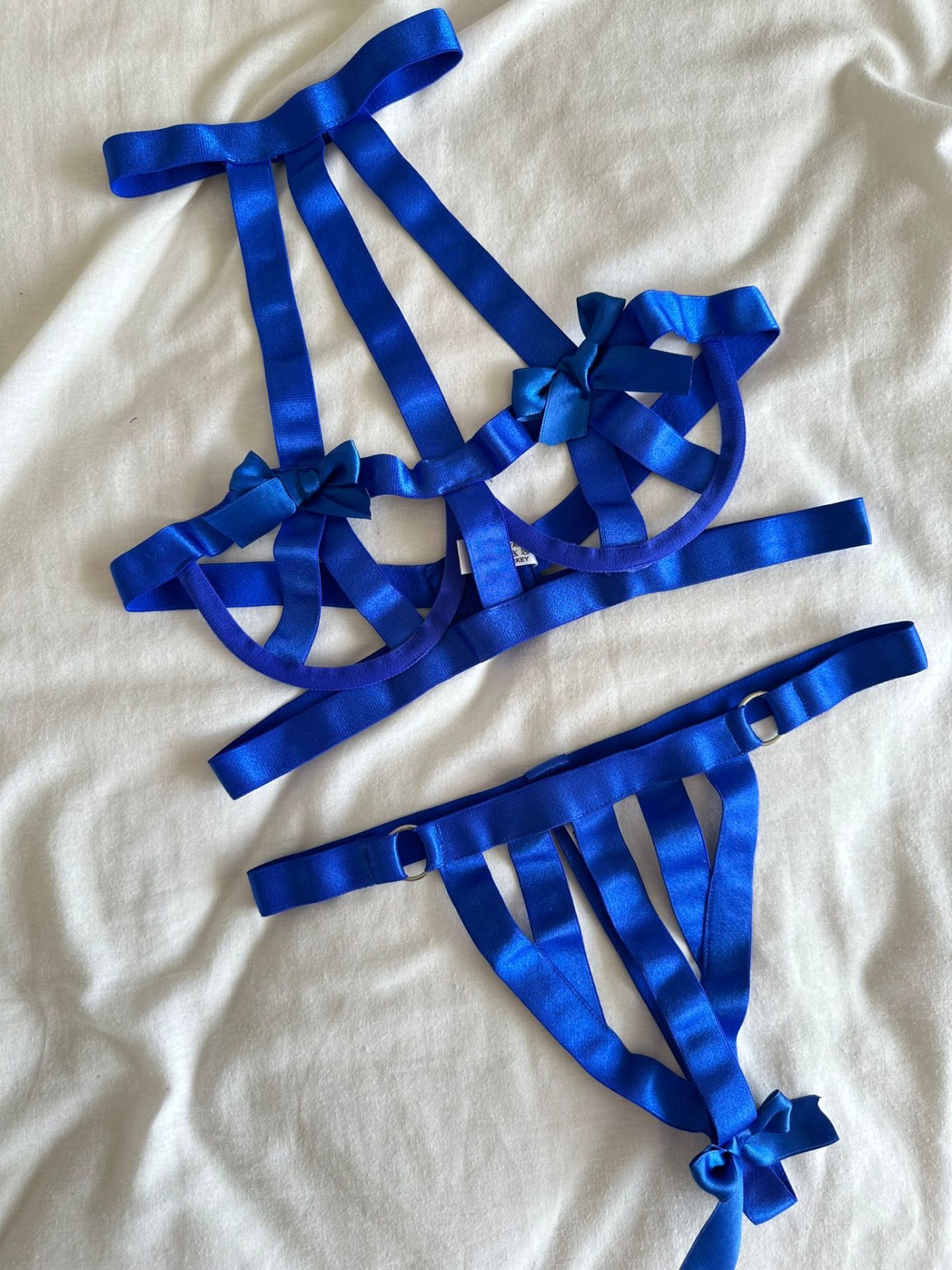 LAcivert harness lastik sütyen takım 90