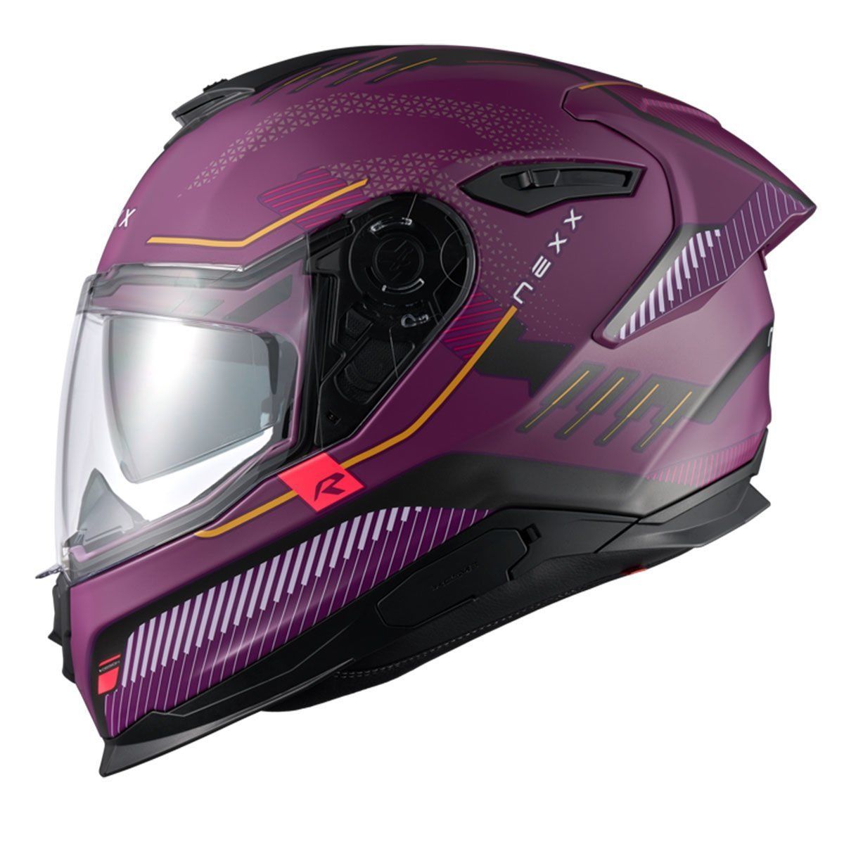 NEXX Y.100R BARON MAT SİYAH KASK Mor - L