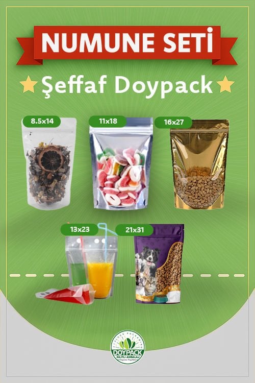 Kraft Pencereli Kilitli Doypack Numune Seti