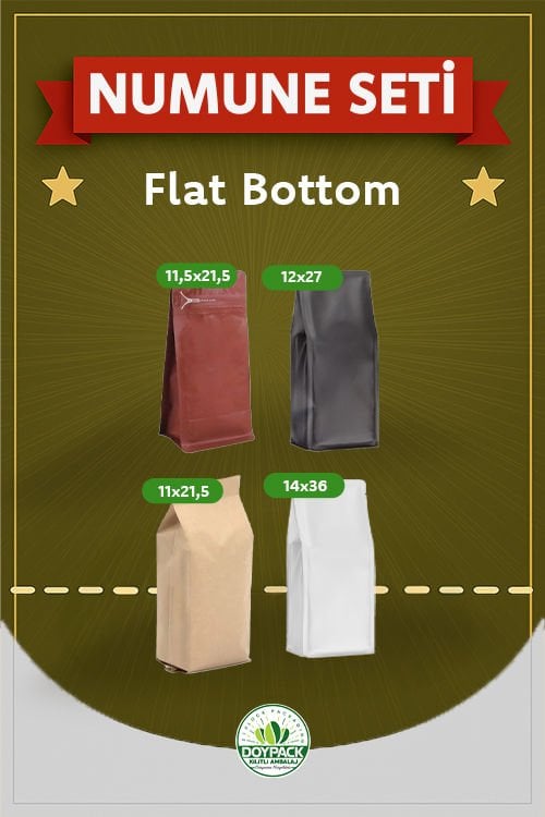 Kraft Metalize Flat Bottom Numune Seti