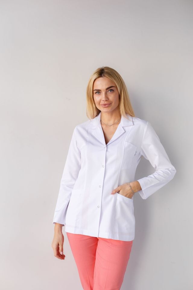 Gömlek Yaka Kadın Doktor Öğretmen Hemşire Laboratuvar Çeket
