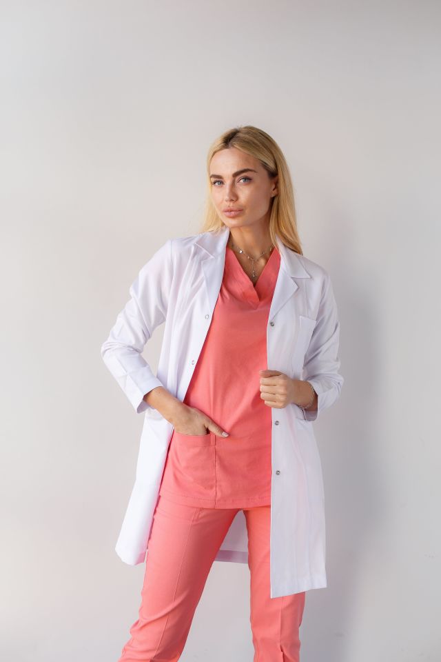 Gömlek Yaka Kadın Doktor Öğretmen Hemşire Laboratuvar Önlüğü