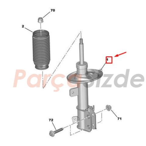 Ön Sağ Amortisör Peugeot 208 19>