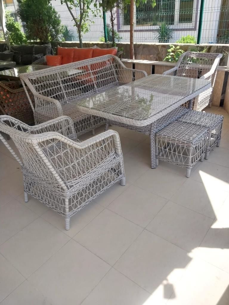 HELSİNKİ GRİ 5+2 KİŞİLİK RATTAN OTURMA GRUBU