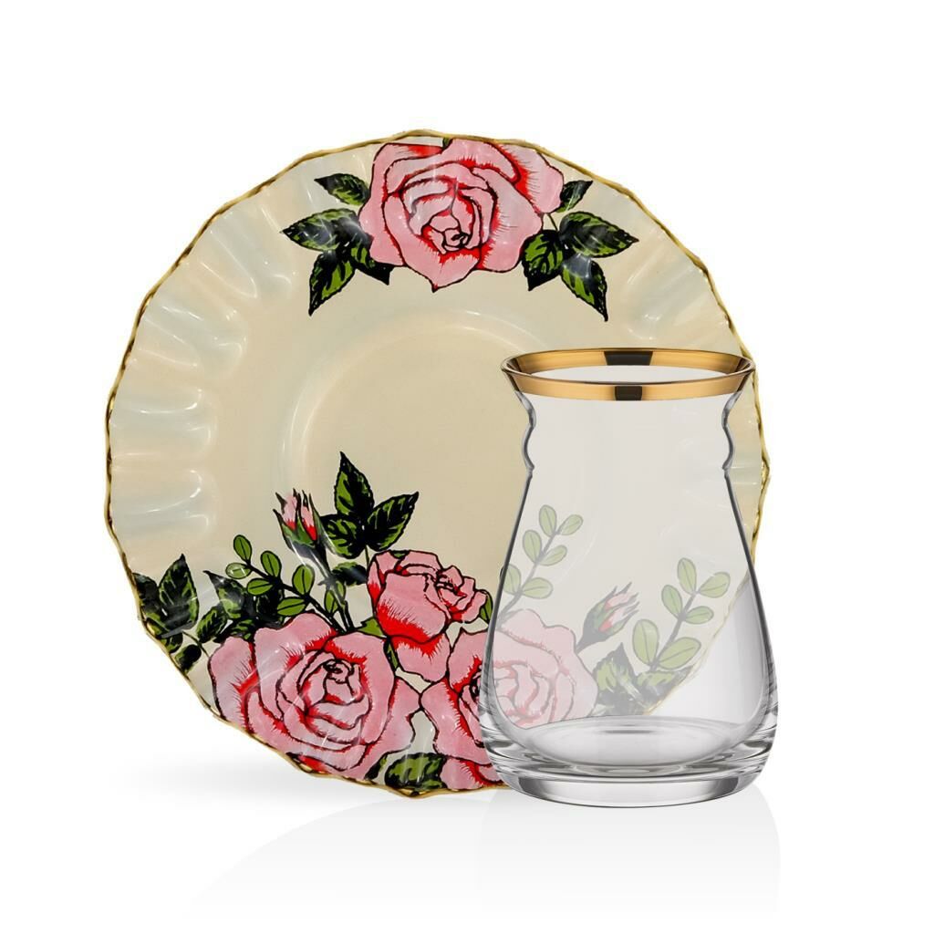 ROSELINE KREM TEK KİŞİLİK ÇAY SETİ