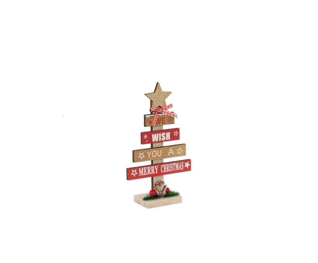 KIRMIZI AHŞAP NOEL AĞAÇ DEKOR 18CM