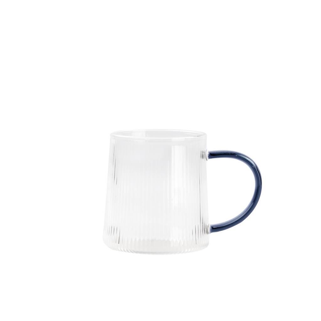MAVİ KULPLU CAM BARDAK 380ML