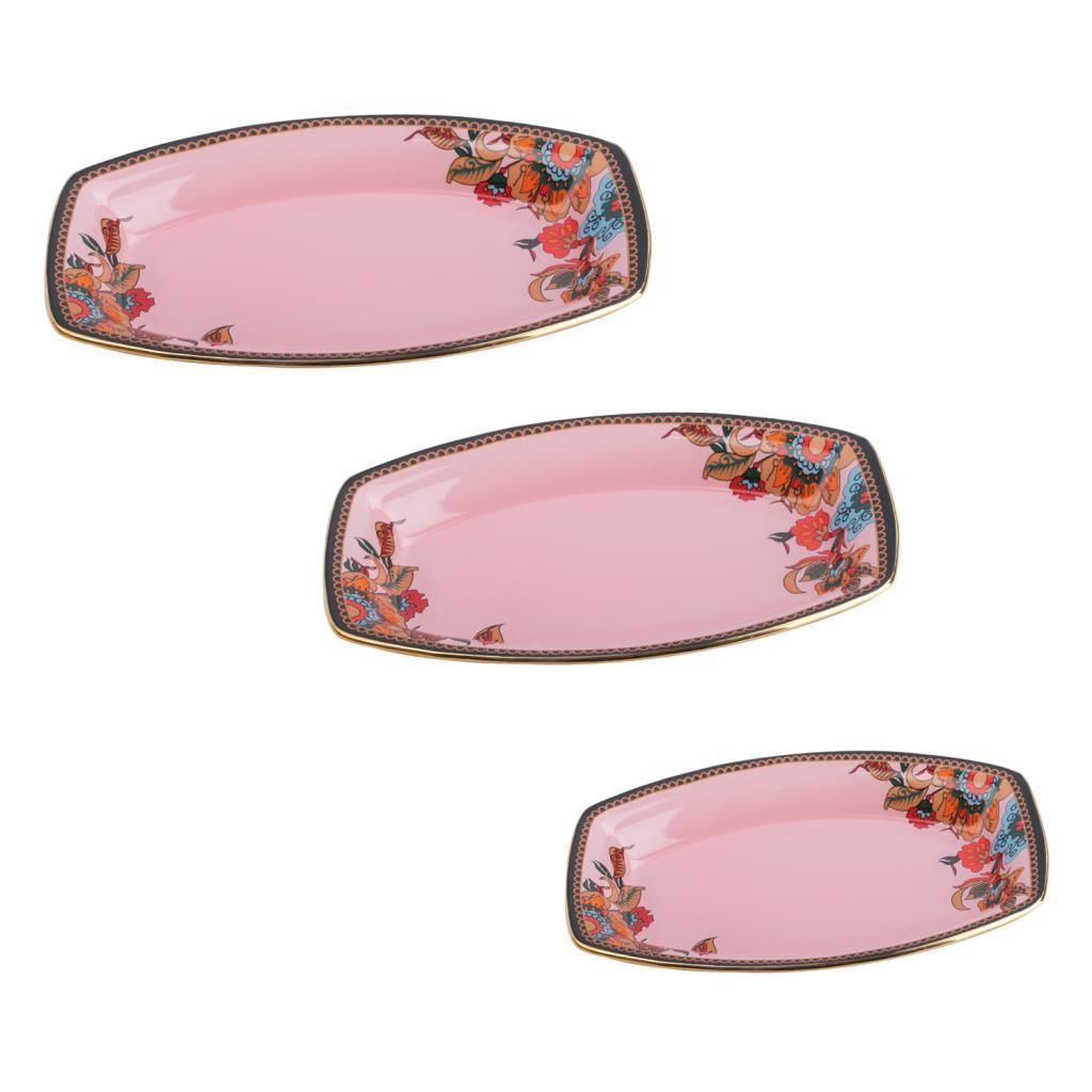 LORENA PEMBE OVAL 3'LÜ KAYIK TABAK