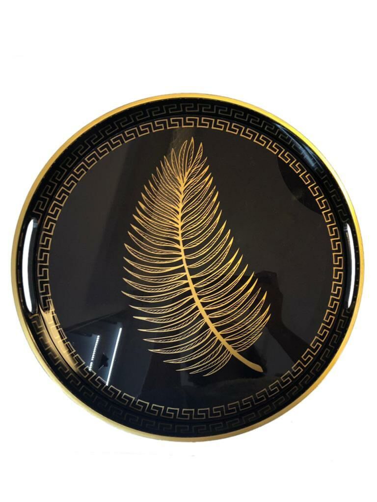 YAPRAK DESEN YUVARLAK TEPSİ 37CM