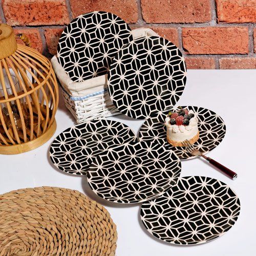SİYAH 6'LI SERVİS TABAK 26CM