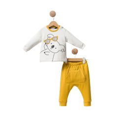 Cool-Ala Erkek Bebek İkili Takım Şardonlu Patiksiz %100 Pamuk - Rahat ve Şık Giyim