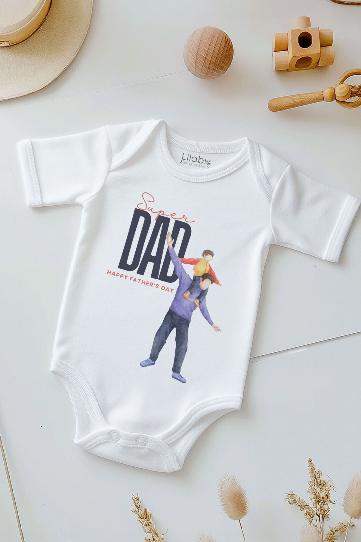 %100 Pamuk Babalar Günü Bebek Body Zıbın
