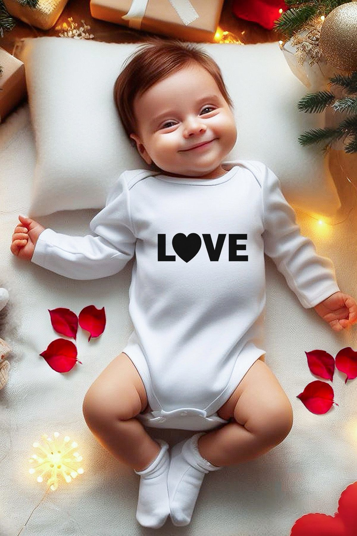 Sevgililer Günü Temalı Bebek Body