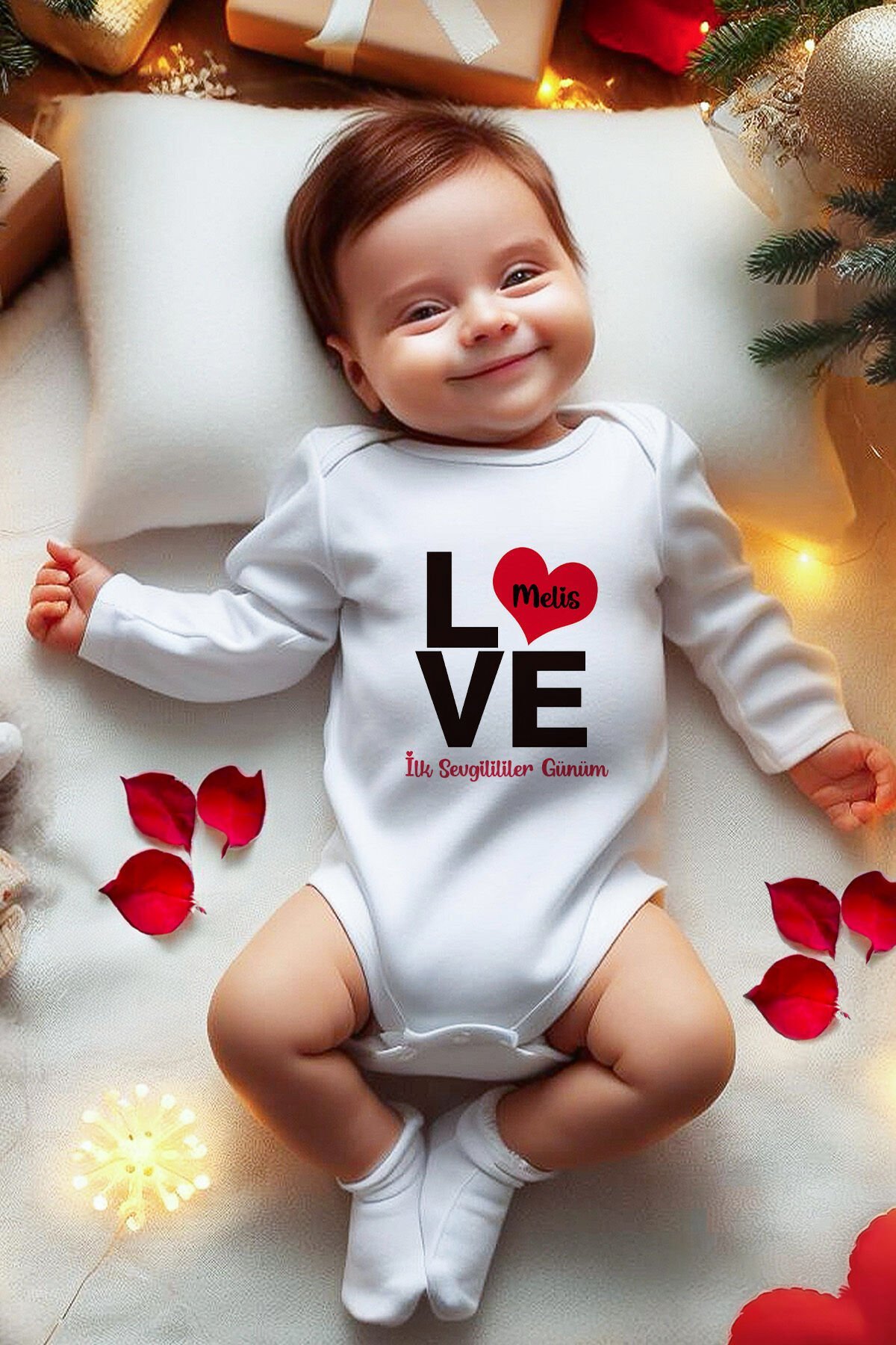 Sevgililer Günü Temalı Bebek Body