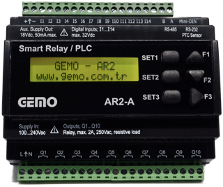 Gemo AR2-A-24VDC-14D Ray Tipi Ladder Logic İle Programlanabilir Akıllı Röle/PLC