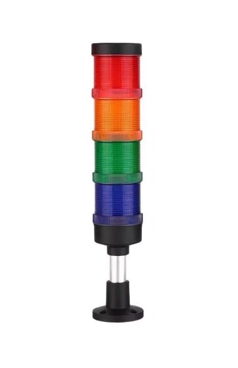 Isıso IS70-4T/W-J 24VDC Dört Katlı Işıklı Kolon Kırmızı-Yeşil-Sarı-Mavi