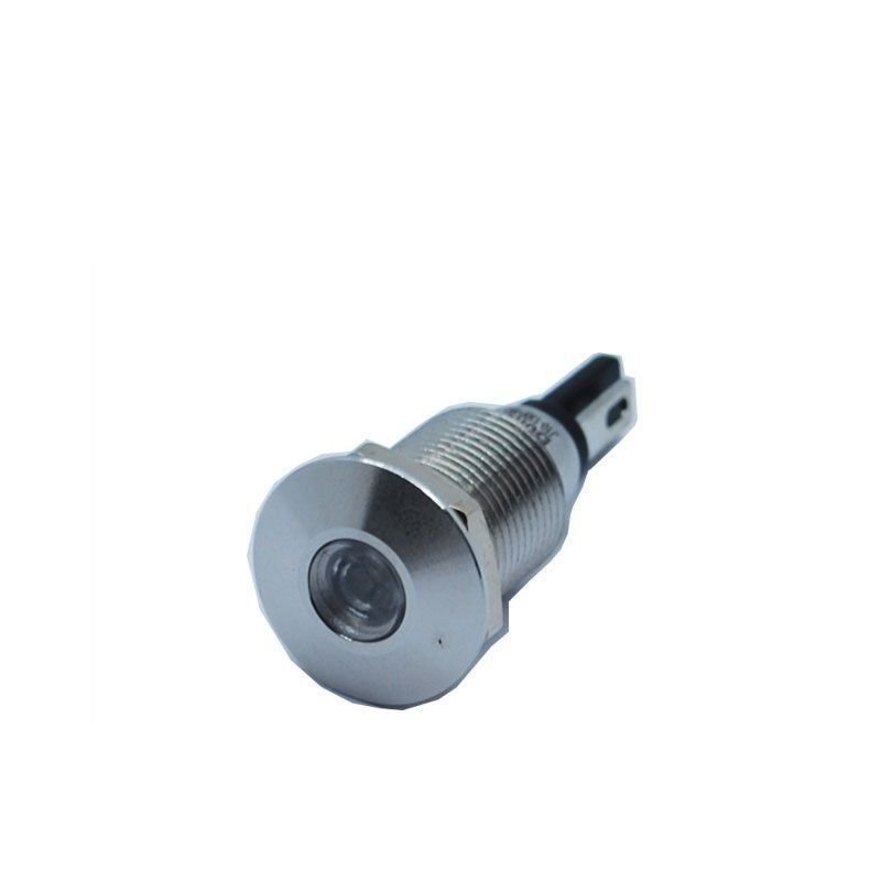 Butto J10-130P-BD IP67 10mm Yassı Kafa Metal Led Sinyal Lambası 6-24VAC/DC Mavi