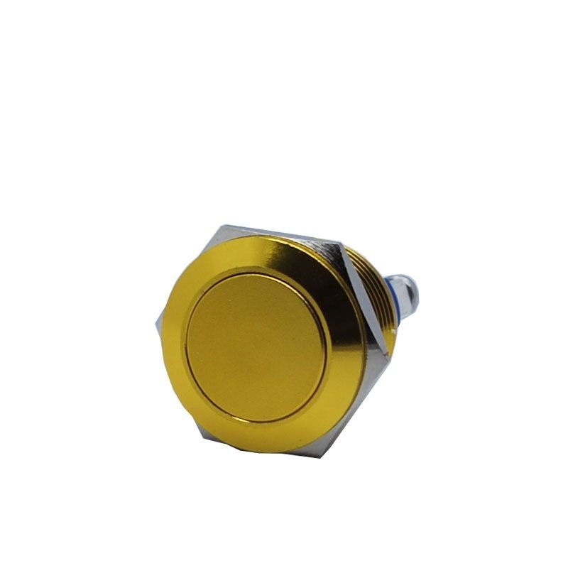 Butto EJ19-211A-GLD IP67 19mm Düz Kafa Metal Yaylı Buton Işıksız Altın