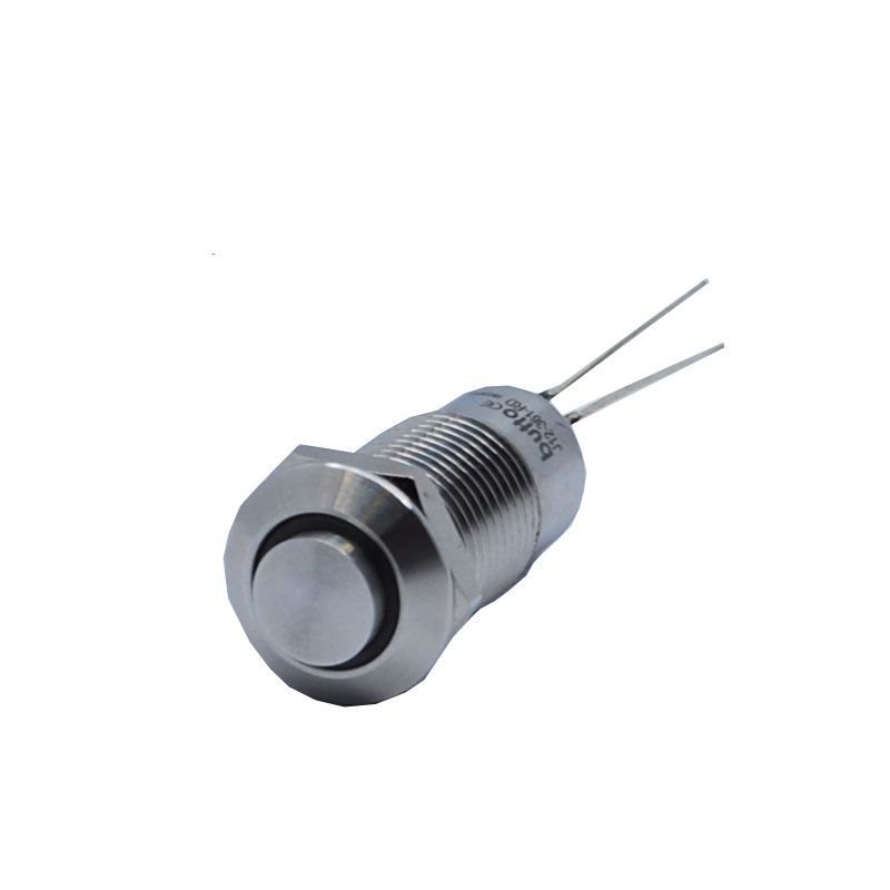Butto J12-361-BD IP67 12mm Çıkık Kafa Metal Kalıcı Buton Işıklı 6-24VDC Mavi