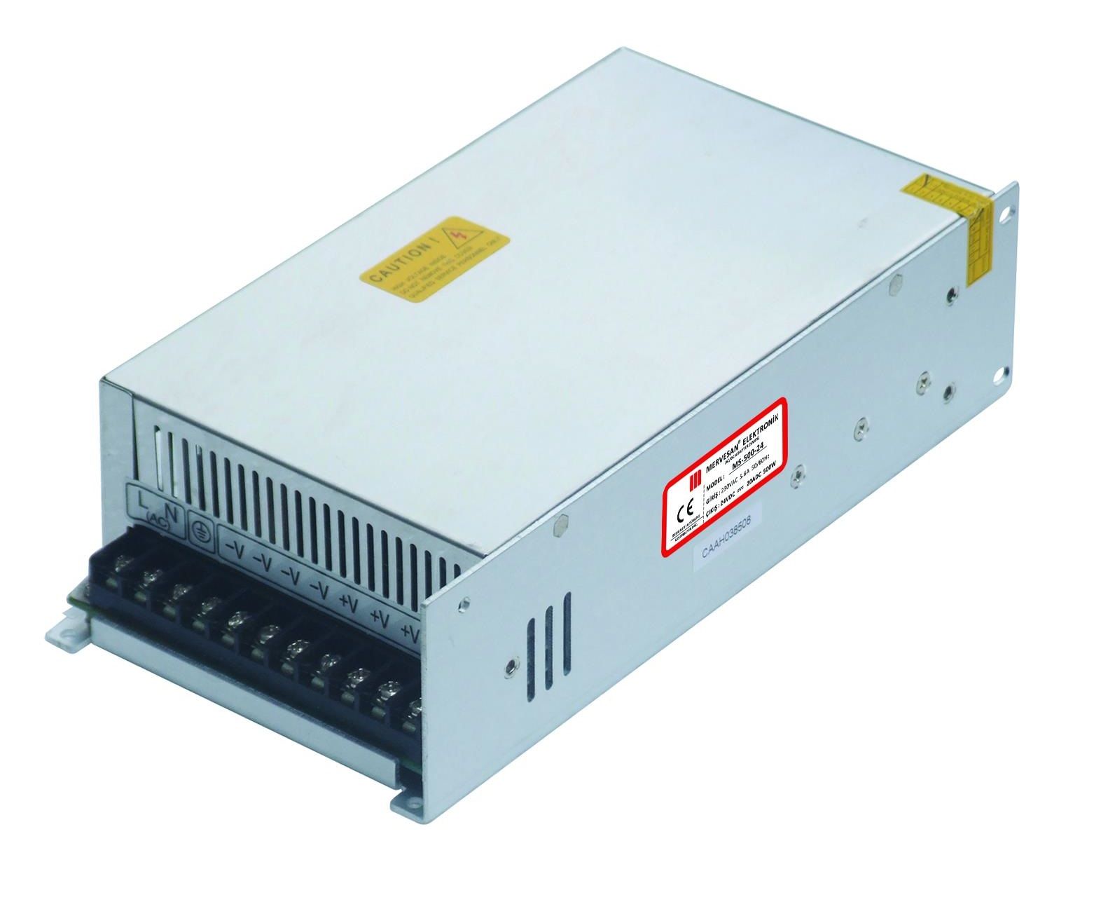 Mervesan MT-500-24 24VDC 20A Metal Kasa Güç Kaynağı