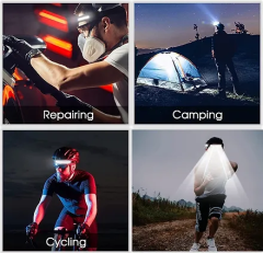 Sensörlü Şarj Olabilir Cob Led Ve Xpe 5 Mod Kafa Lambası Kamp Lambası