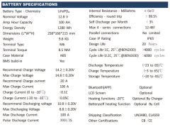Europlus EPF12100-12.8V 100AH LiFePO4 Bluetooth Akü-4000 Cycle