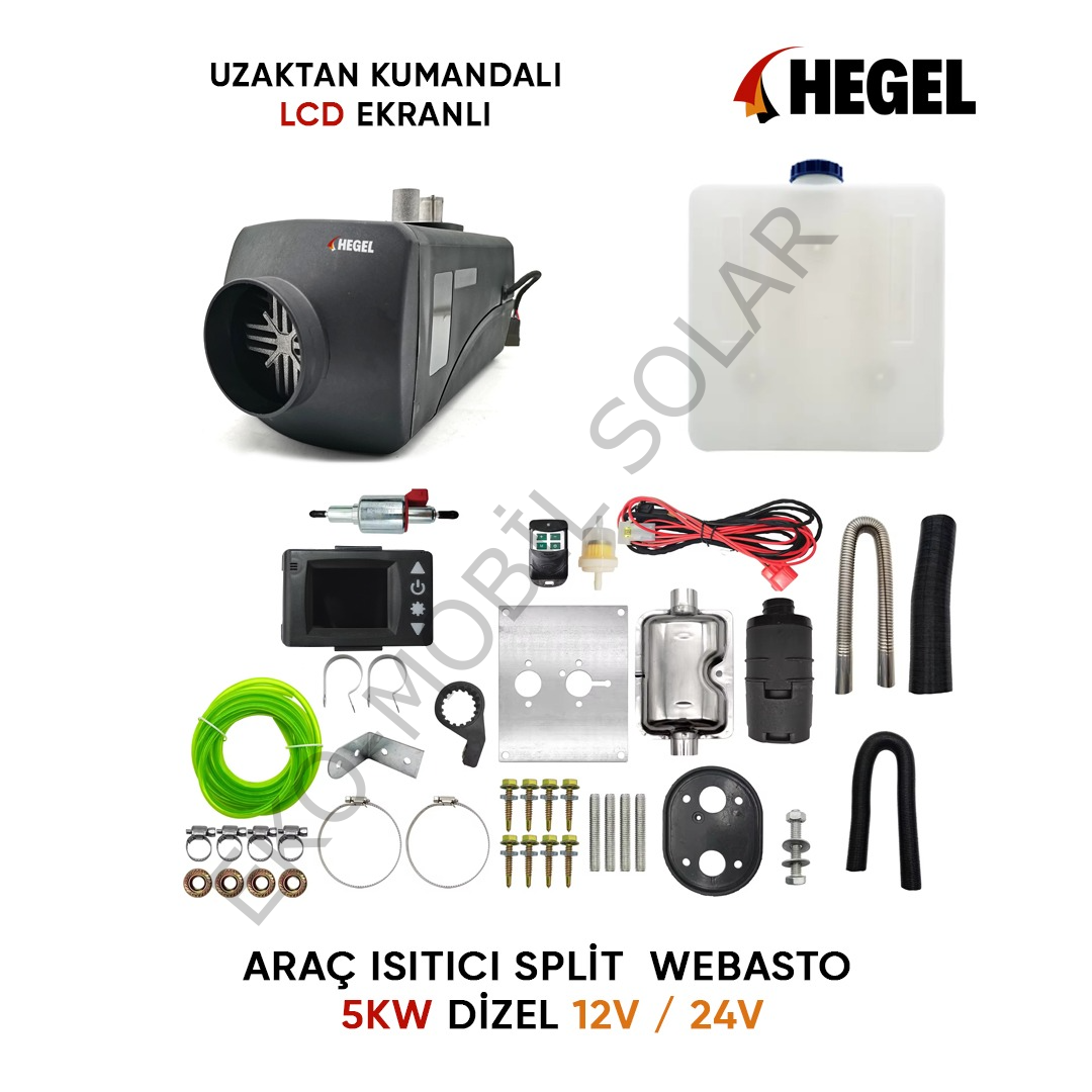 Hegel KARAVANLAR İÇİN ARAÇ ISITICI SPLİT WEBASTO 5KW DİZEL 12V