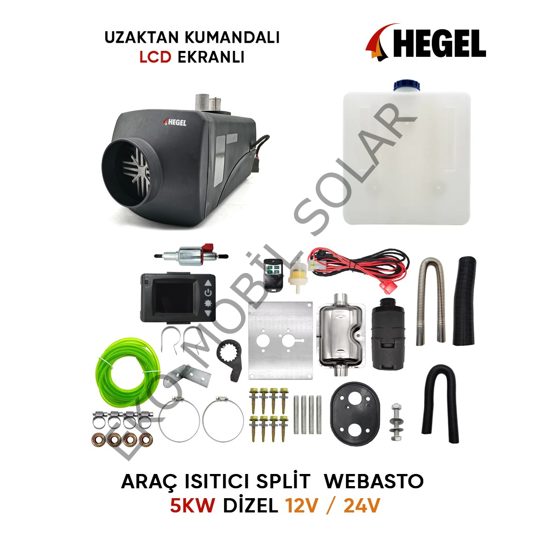 Hegel KARAVANLAR İÇİN ARAÇ ISITICI SPLİT WEBASTO 5KW DİZEL 24V