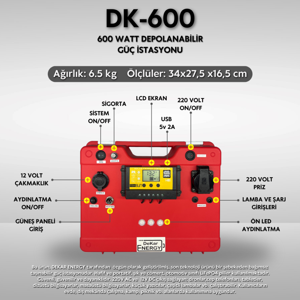 Taşınabilir Güç Kaynağı DK-600