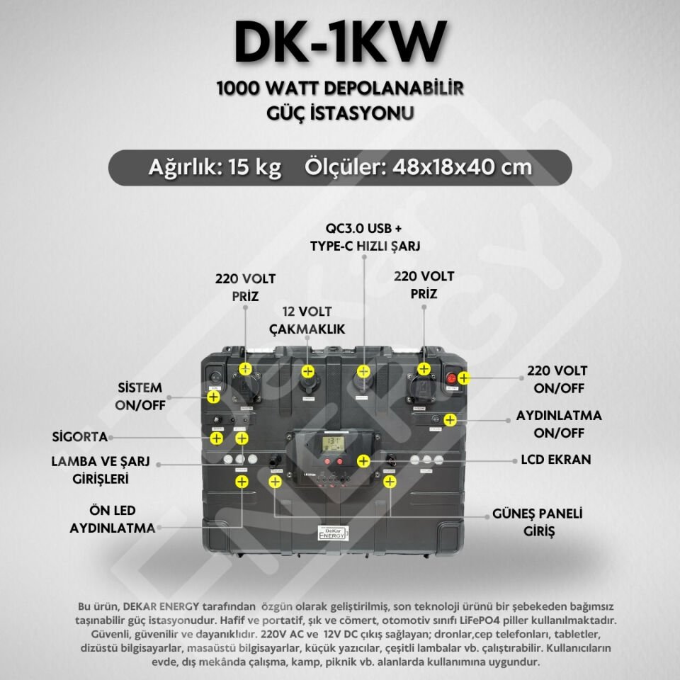Taşınabilir Güç Kaynağı DK-1KW