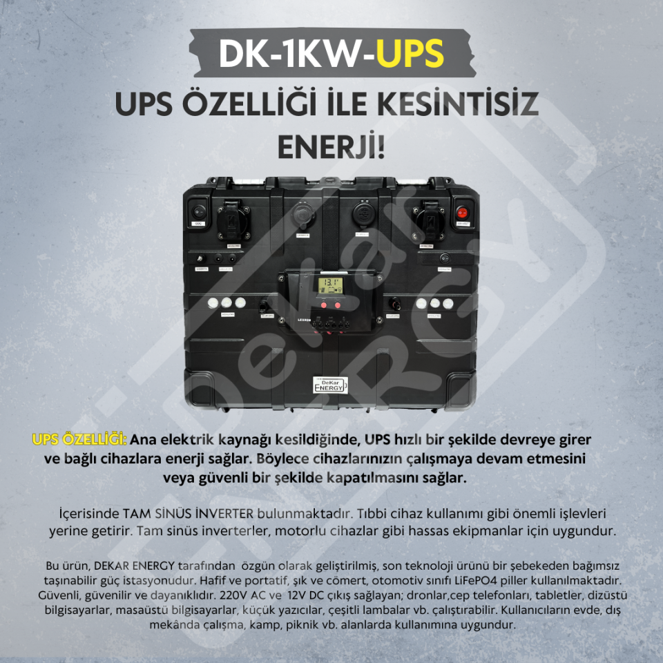 Taşınabilir Güç Kaynağı DK-1KW-UPS