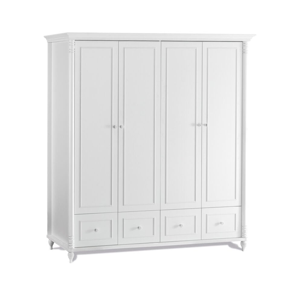 Nil 4 Doors Wardrobe with Drawers