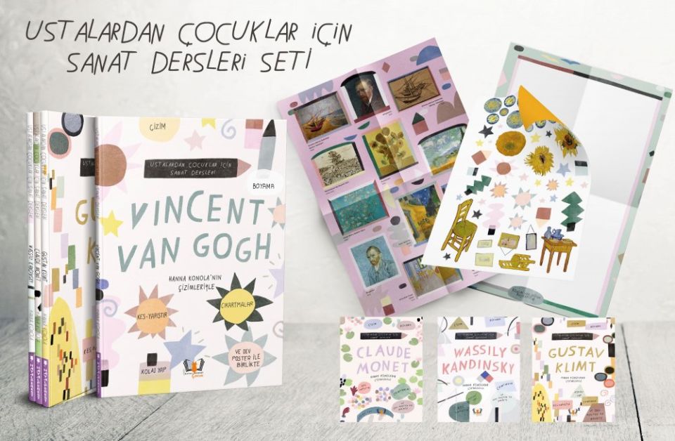 Ustalardan Çocuklar Için Sanat Dersleri Van Gogh - Klimt - Kandinsky - Monet 4 Lü Set