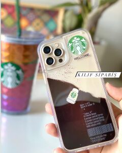 iPhone Uyumlu Starbucks Hareketli Sulu Kılıf