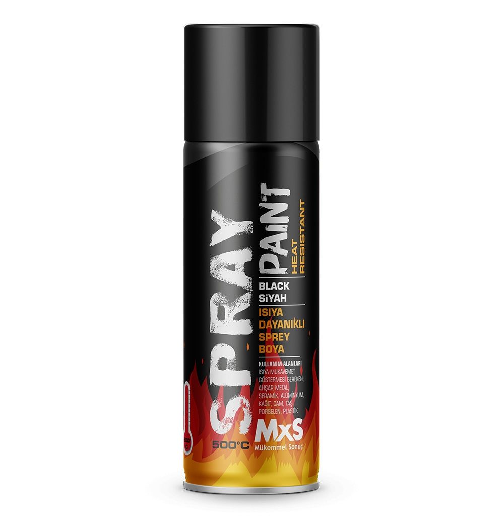 MXS ISIYA DAYANIKLI SİYAH SPREY BOYA 500 C° / 400 ML