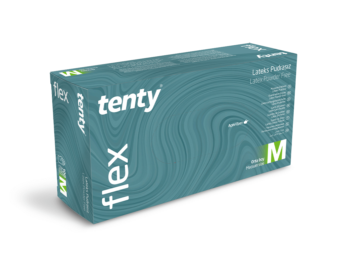 TENTY FLEX LATEKS PUDRASIZ MUAYENE ELDİVENİ BEYAZ S