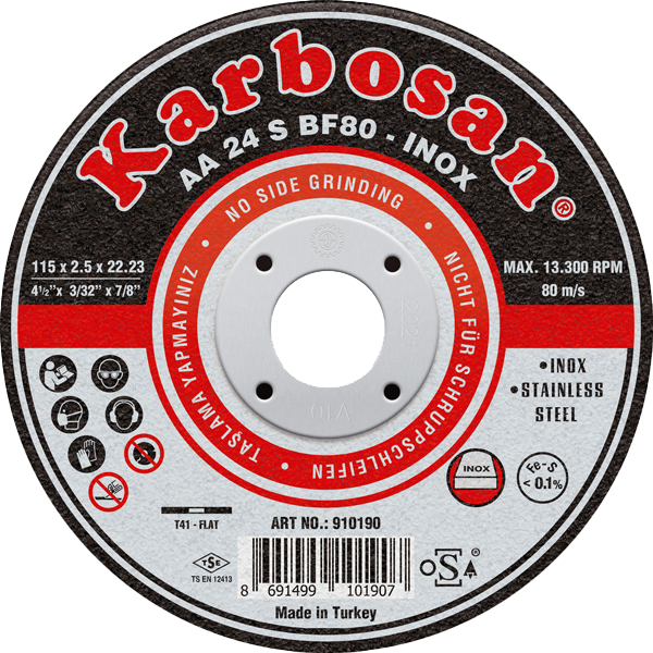 PASLANMAZ (İNOX) KESME TAŞI 115x1x22