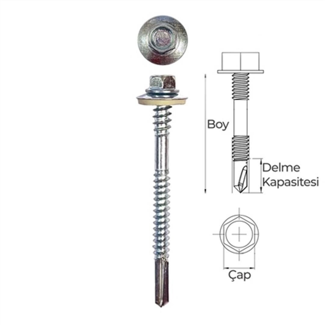 5.5x90 TRAPEZ PANEL VİDA 6 DK (8 ANAHTAR )