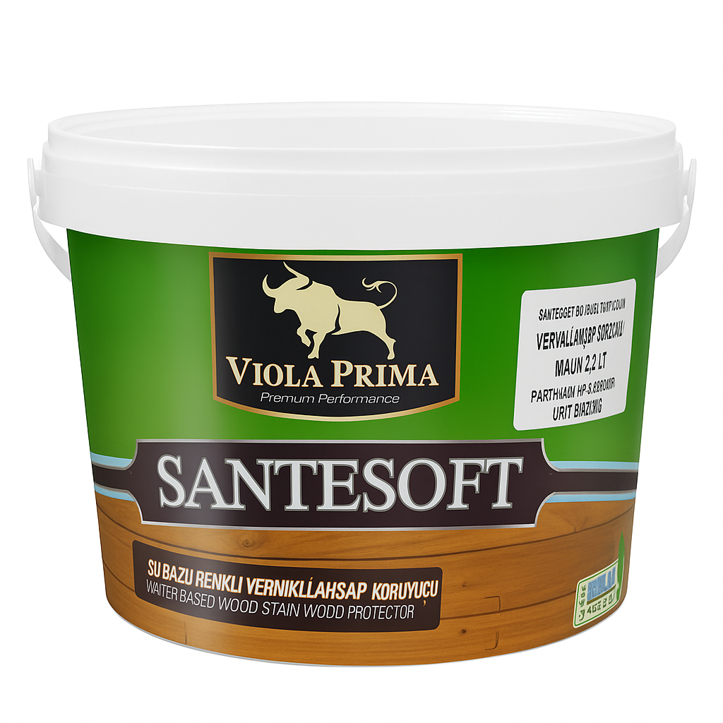 SANTESOFT SU BAZLI WOOD STAİN VERNİKLİ AHŞAP KORUYUCU MAUN 2.2 LT