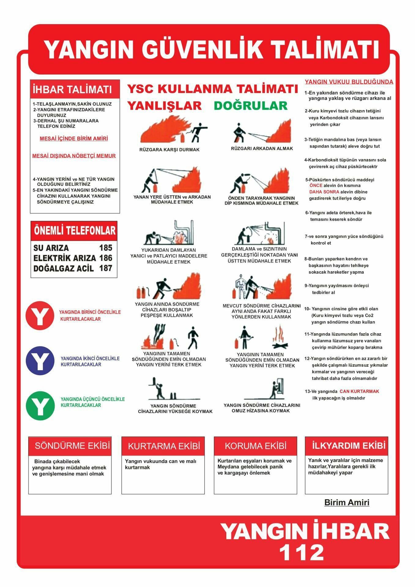 Yangın Güvenlik Talimatnamesi Pvc Kaplı A4 Ebatında